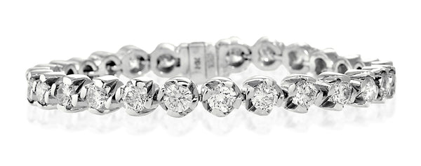 Diamond Tennis Bracelet 9.10ct 18K White Gold